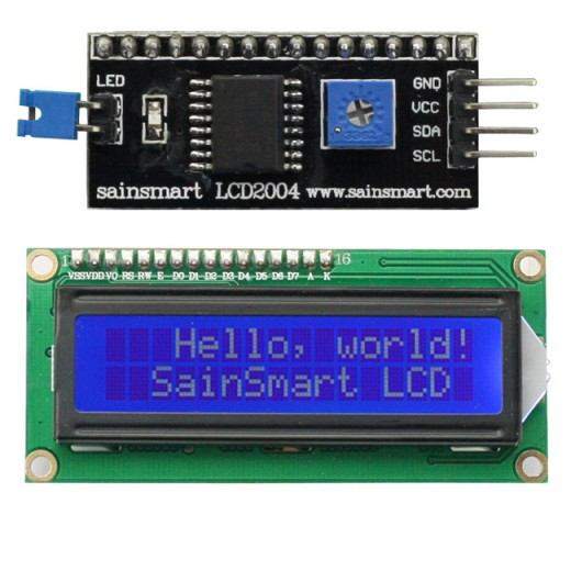 РК LCD 1602 16х2 модуль з припаяним i2c модулем - синій дисплей