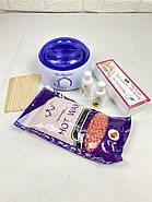 Базовий Набір для депіляції воском воскоплав 100 Вт баночний PRO WAX шпателі віск 300 гр гранули, фото 2