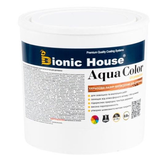 Фарба для дерева Аква Колор УФ-протект / Aqua Color UV-protect уп.0,8 л (різні кольори)