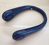 Вентилятор на шию гнучкий портативний синій 5 годин роботи 4000 mAh, фото 2