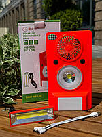 Вентилятор з ліхтарем на сонячній батареї LED Solar light HJ-088 2400 MAH