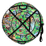 Тюбинг для катания 100 см "динозавры" (Оксфорд, ПВХ) сноутюбинг, фото 6