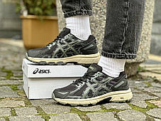 Чоловічі кросівки Asics Gel Venture 6 Green Black Khaki Асікс Гель Вентуре 6 чорні хакі шкіра сітка, фото 3