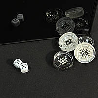 Нарди скляні в алюмінієвому корпусі Роза Вітрів 61×27×5см, фото 8