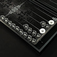 Нарди скляні в алюмінієвому корпусі Роза Вітрів 61×27×5см, фото 5