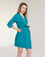 Халат вкорочений в пологовий та для дому (бірюзовий) 50-52, фото 4
