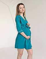 Халат вкорочений в пологовий та для дому (бірюзовий) 50-52, фото 2