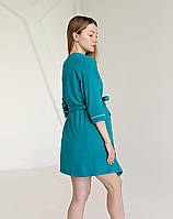 Халат вкорочений в пологовий та для дому (бірюзовий) 50-52, фото 3