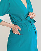 Халат вкорочений в пологовий та для дому (бірюзовий) 50-52, фото 5