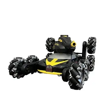 Танк всюдихід на радіокеруванні з пультом та стріляє орбізами 667-9A Чорно-жовтий