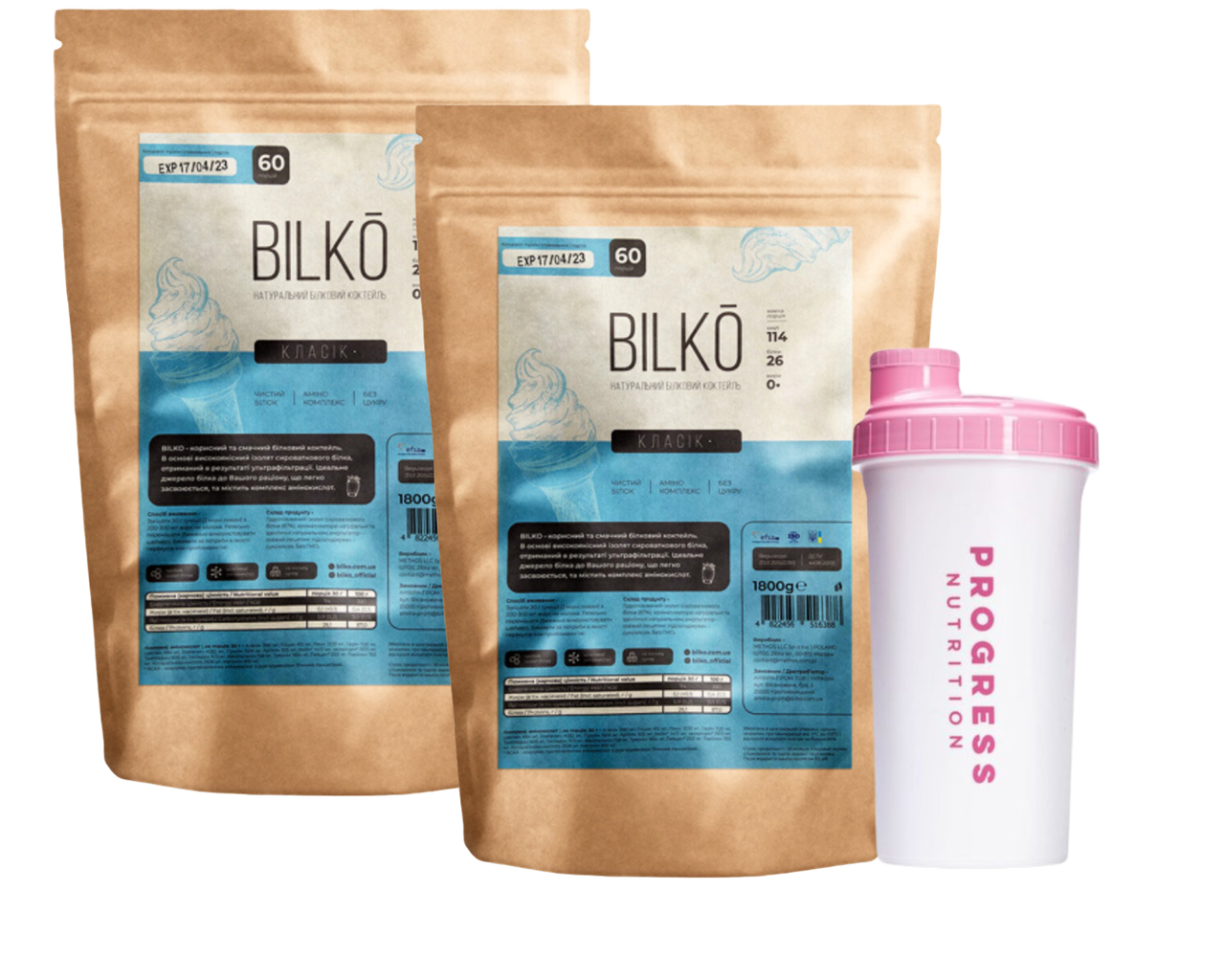 Білковий Ізолят 87% білка Bilko для ідеальної фігури, 120 порцій смак класичний + Шейкер, фото 1