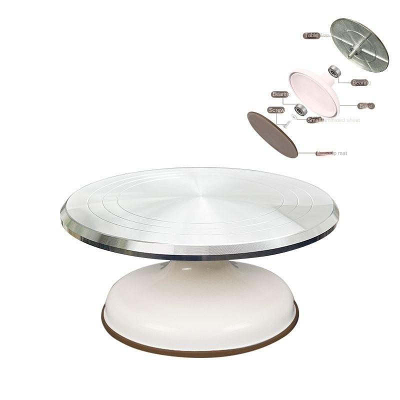 Поворотний столик для декорування тортів 30 см алюміній, фото 1
