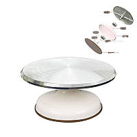 Поворотний столик для декорування тортів 30 см алюміній