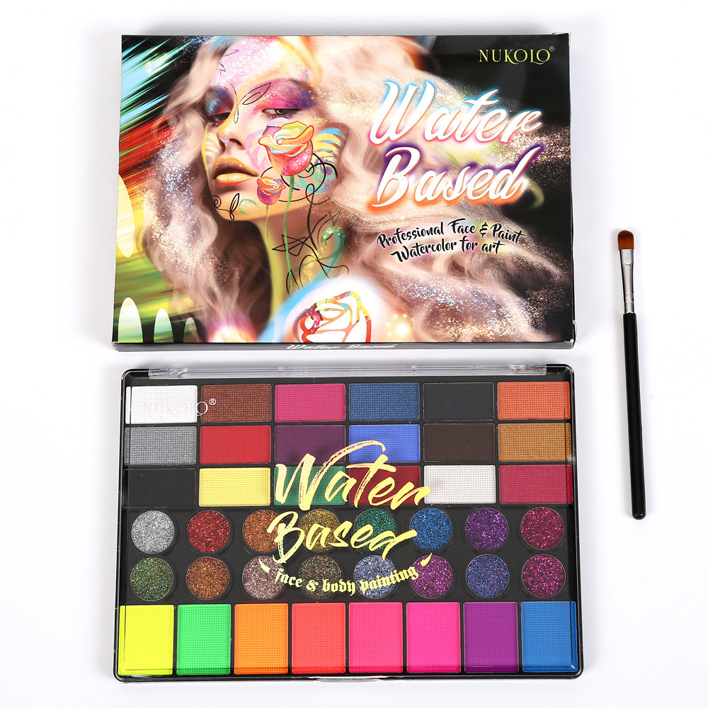 Професійний аквагрим Nukolo - великий набір 42 кольори, пензлик - NK4201, фото 1
