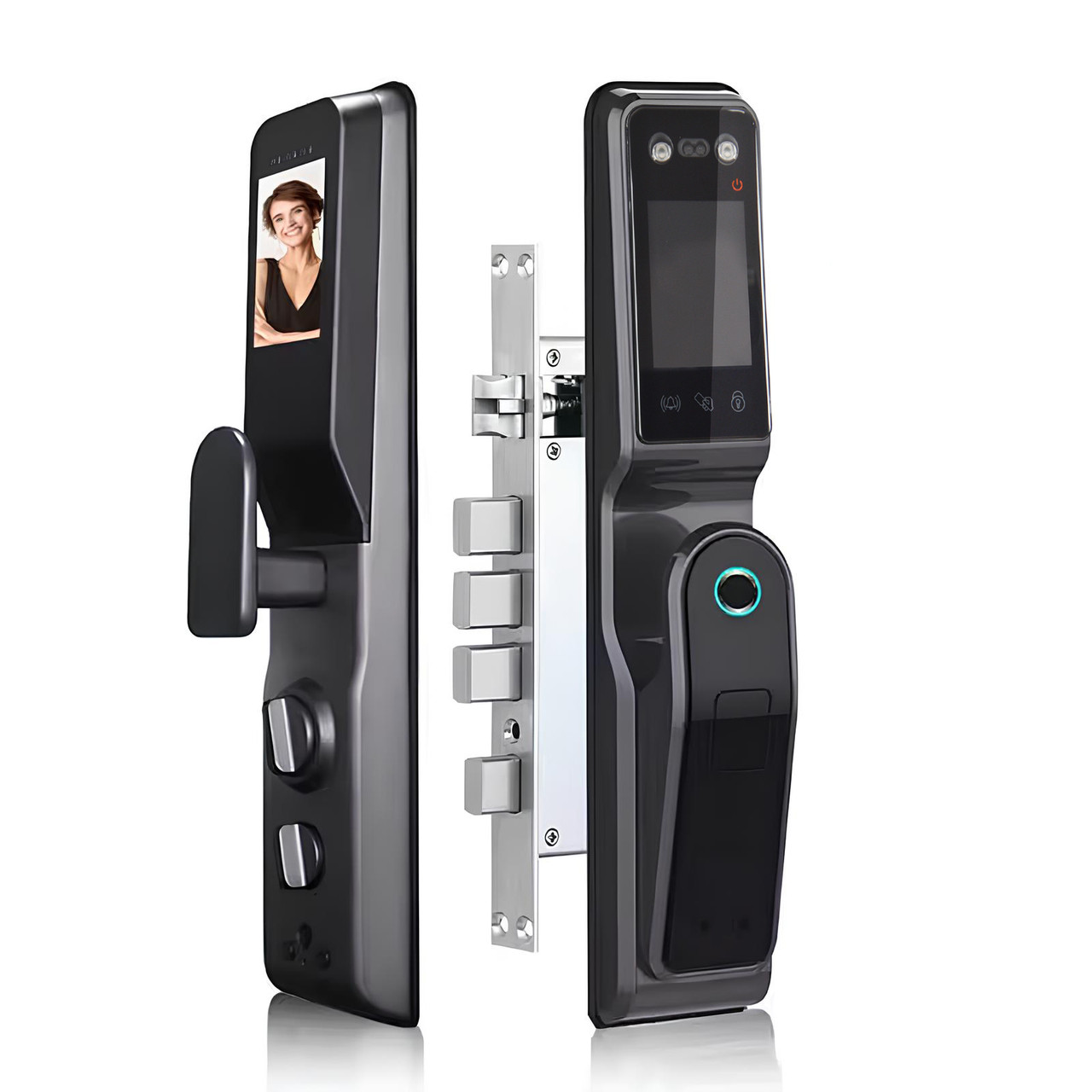 Електронний замок дверей NaviCat EF20-P з підтримкою програми TUYA камерою і Face ID Grey, фото 1