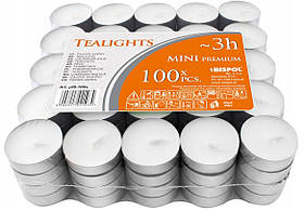 Свічка таблетка 100шт CL100 Польща Tealights Bispol