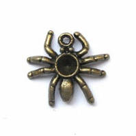 Метал. підвіска "Павук під стразу" бронза (1,9х1,7 см) 12 шт. в уп.