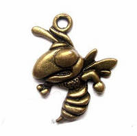 Метал. підвіска "оса" бронза (1,7х2,1 см) 12 шт. в уп.