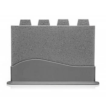 Набір пластикових прямокутних обробних дощок для кухні з підставкою Edenberg EB-11984 Набір 5 в 1