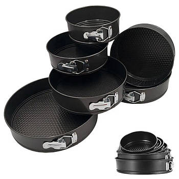 Круглі рознімні форми UNIQUE UN-1701 6шт Форми для запікання з вуглецевої сталі з антипригарним покриттям