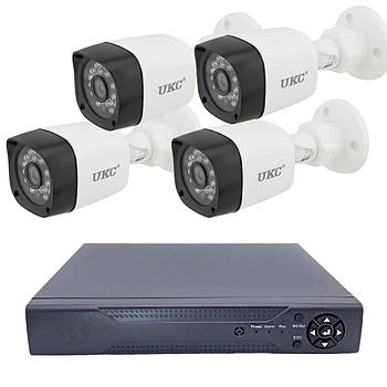 Система відеоспостереження на 4 камери UKC DVR CAD D001 KIT Комплект камер зовнішнього відеоспостереження