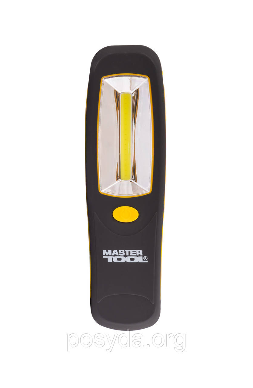 Ліхтар магнітний Mastertool 210 х 60 х 28 мм, COB LED, 3 x AA, ABS 94-0807, фото 1