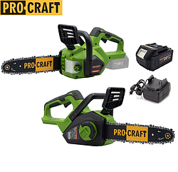 Акумуляторна пила Procraft PKA38 (Акумулятор 20 В, 4 А/год і Зарядний пристрій у комплекті)