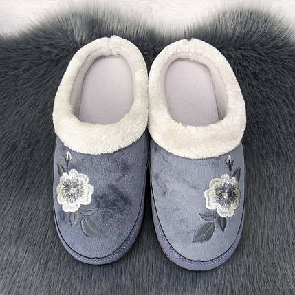 Капці жіночі домашні Dago Style теплі без задника сірі 2174_4, фото 2