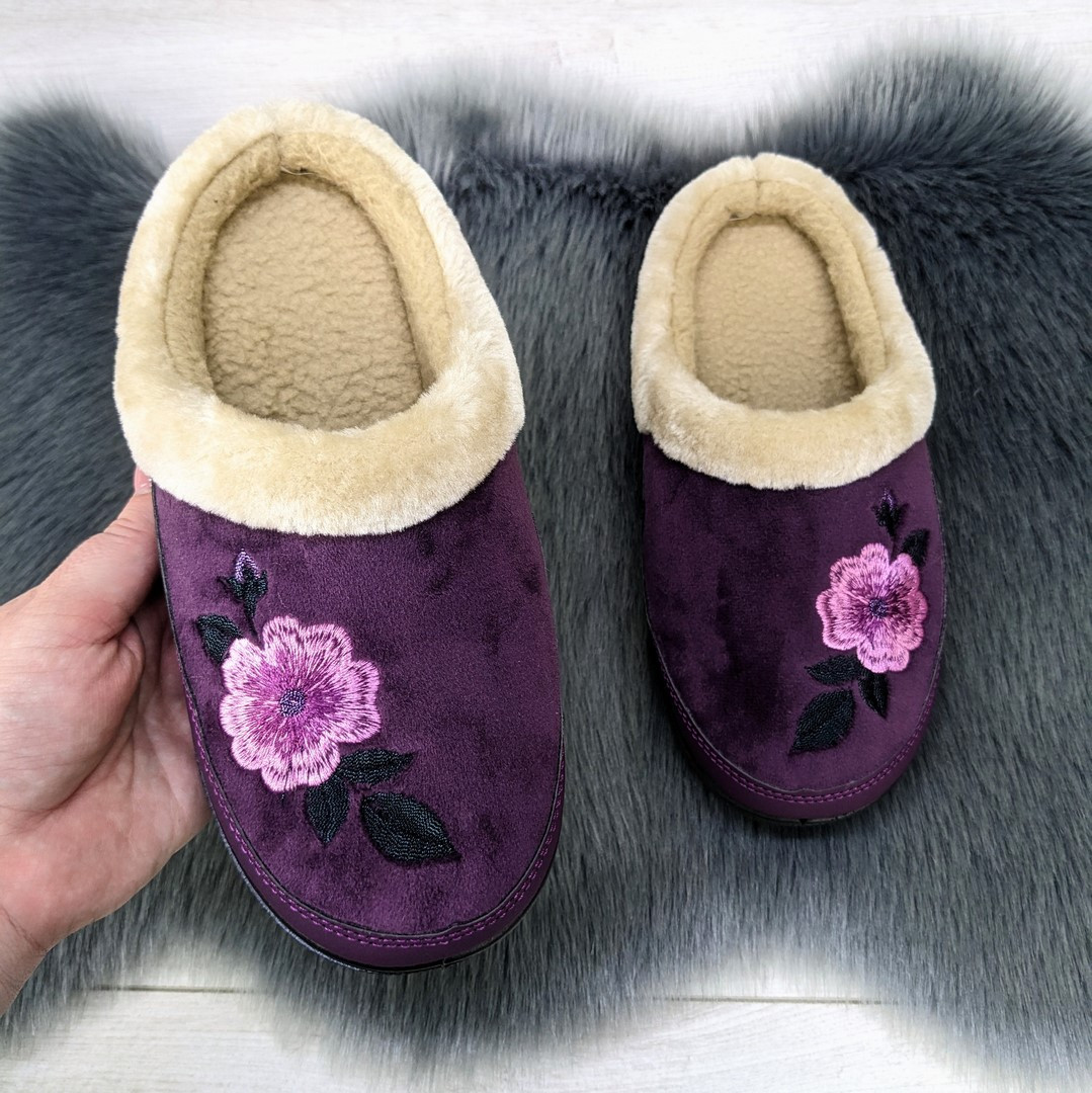 Капці жіночі домашні Dago Style теплі без задника фіолетові 2174_4