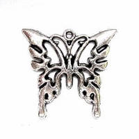 Метал. підвіска "метелик" срібло (2,5х2,5 см) 6 шт. в уп.
