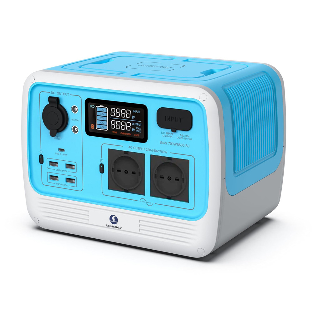 Портативна зарядна станція Baldr 700WB500-S0 (місткість 537Вт·год), потужність 700 Вт (пікова 1200 Вт),