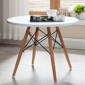 Стіл дитячий круглий Тауер Вуд білий, діаметр 60 см висота 46 см