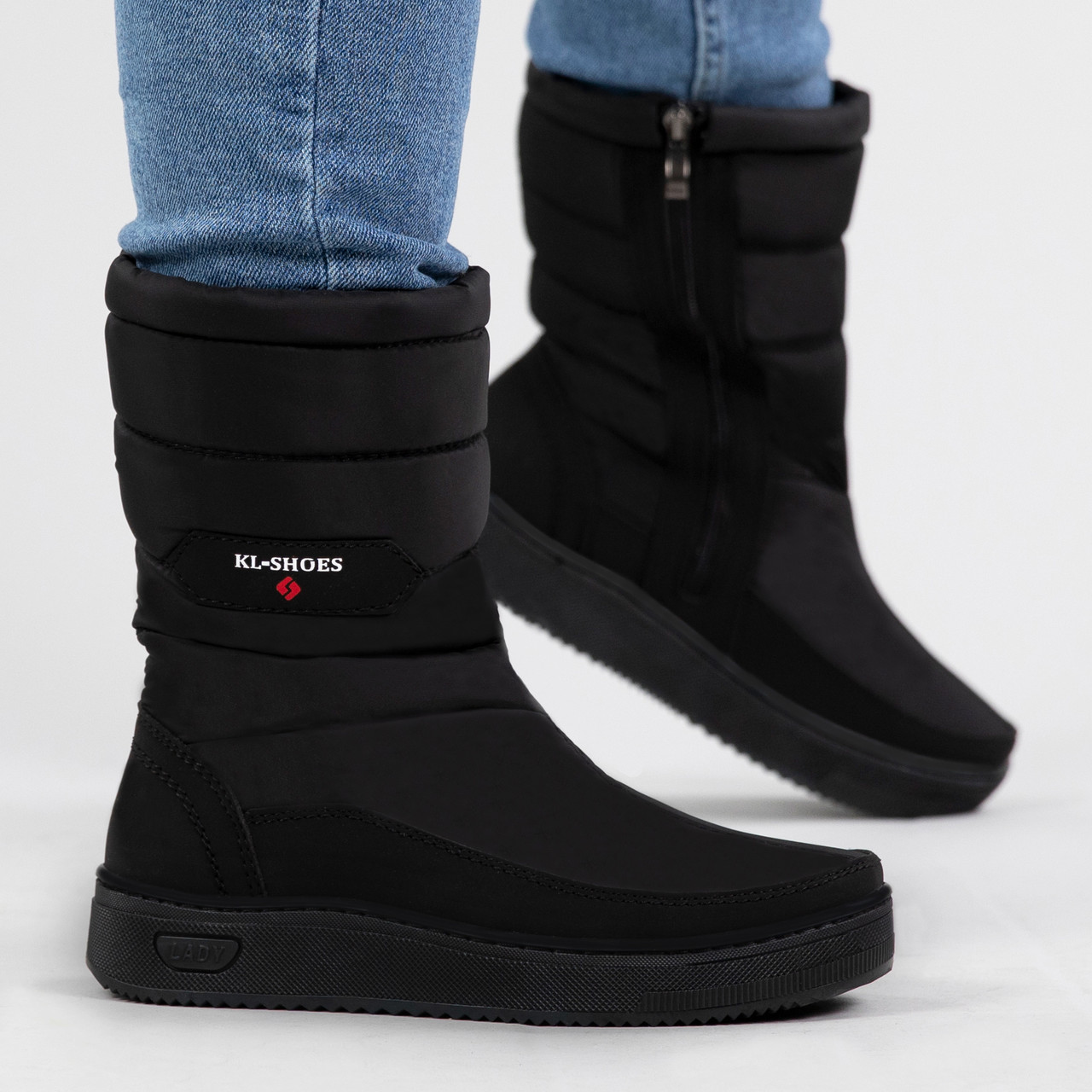 Дутики зимові жіночі на замок широкі