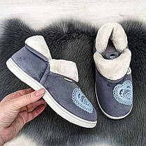 Тапочки чуні жіночі Dago Style на хутрі сірі, фото 5