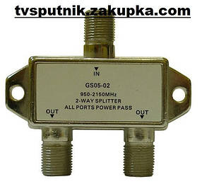 Ділитель супутниковий абонентський із пропуском живлення Split GS 05-02
