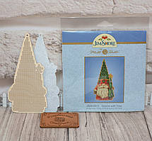 Дерев'яна заготовка під вишивку "Гнома з ялинкою"