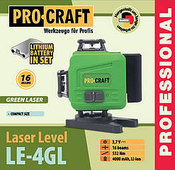 Лазерний рівень Procraft LE-4GL (16 зелених променів)