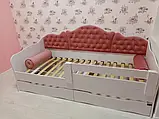 Ліжко "Л-6" для дівчинки з м'якою спинкою Lion, фото 4