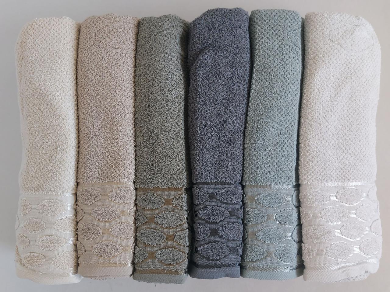 Махрові великі рушники «Lux Vip Cotton Oyku» 140*70 см (6 шт.)