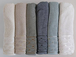 Махрові великі рушники «Lux Vip Cotton Oyku» 140*70 см (6 шт.)
