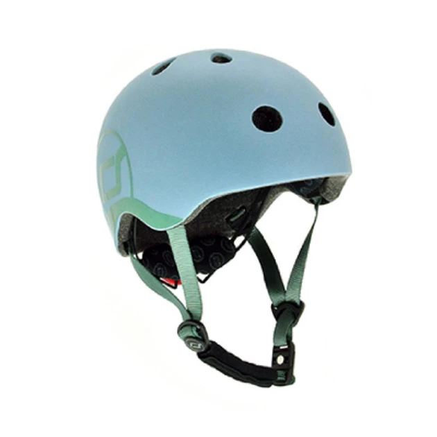 Шолом захисний дитячий Scoot and Ride, сіро-синій, з ліхтариком, 51-53см (SR-190605-STEEL)