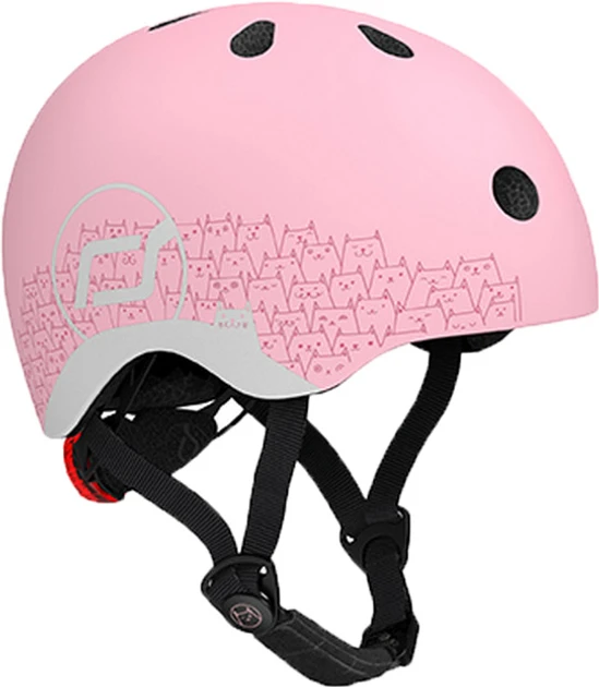 Шолом захисний дитячий Scoot and Ride, світловідбиваючий рожевий, з ліхтариком, 45-51см (SR-210225-ROSE)