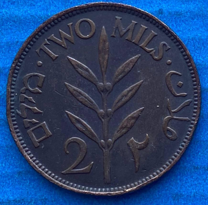 Монета Палестини 2 мілс 1941 р, фото 1