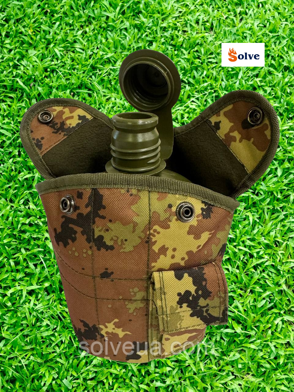Фляга Solve NATO армійська тактична з утепленим чохлом 1 літр Vegetato KT6003935  solve, фото 1
