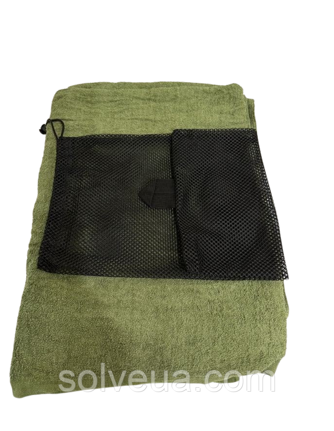 Рушник дорожній туристичний із чохлом Solve Олива KT6000051, розмір 140 x 200 см solve, фото 1