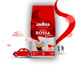 Кава зернова Lavazza Qualita Rossa 1 kg Італія Лавацца росо 100% оригінал