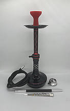 Кальян Deluxe 557 black-red 60 см повний комплект