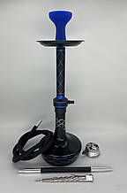 Кальян Deluxe 557 black-blue 60 см повний комплект