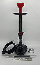Кальян Deluxe 558 black-red 60 см повний комплект