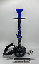 Кальян Deluxe 559 black-blue 60 см повний комплект